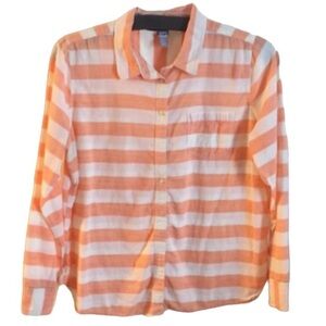 JCPenney Summery Tangerine Striped Top